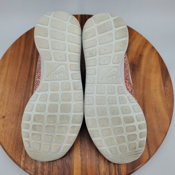 Nike Roshe Run Shoes Women's 8 Orange Cheetah Print Athletic Running Sneakers - Picture 8 of 9